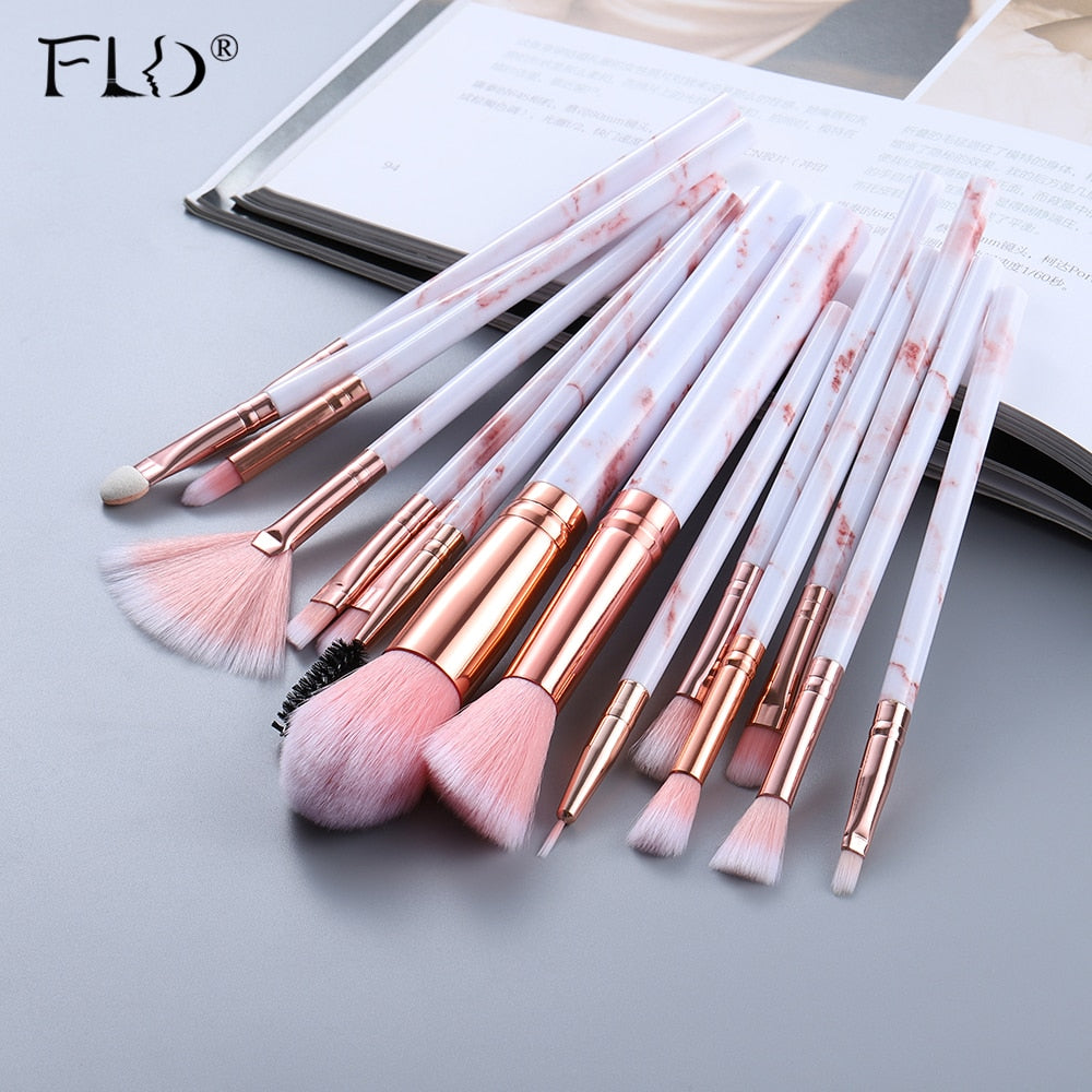 FLD5/15Pcs Makeup Brushes Tool Set Cosmetic Powder Eye Shadow Foundation Blush Blending Beauty Make Up Brush Maquiagem