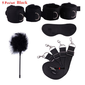 Sex Toys For Woman Men BDSM Bondage Set Under Bed Erotic Restraint Handcuffs & Ankle Cuffs & Eye Mask Adults Games for Couples