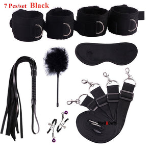 Sex Toys For Woman Men BDSM Bondage Set Under Bed Erotic Restraint Handcuffs & Ankle Cuffs & Eye Mask Adults Games for Couples