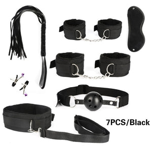 10/13/15/17 PCS Bondage Restraints Kits BDSM Sex Handcuffs Whip Anal Plug Bullet Vibrator Erotic Sex Toy For Couples Adult Games