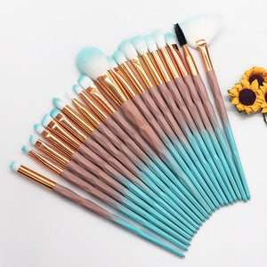 20pcs Diamond Makeup Brush Set Eye Brush Beauty Tools Fan Powder Eyeshadow Contour Beauty Cosmetic Colorful For Make Up Tool