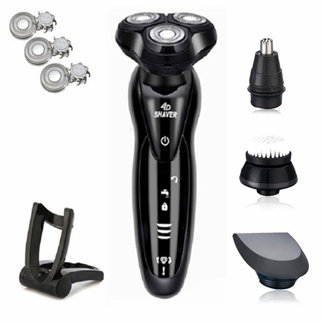 New Electric Shaver Rechargeable Electric Beard Trimmer Shaving Machine for Men Beard Razor Wet-Dry Dual Use Washable