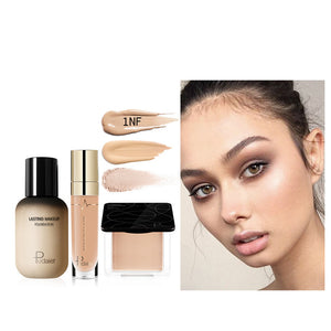 Pudaier Face Foundation Makeup Set Liquid Foundation Cream Matte Foundation Base Face ALL Concealer Cosmetic Professional base