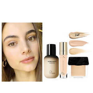 Pudaier Face Foundation Makeup Set Liquid Foundation Cream Matte Foundation Base Face ALL Concealer Cosmetic Professional base