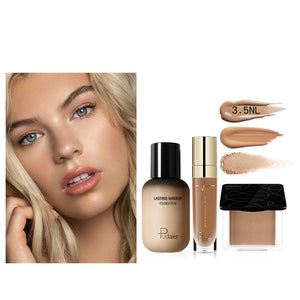 Pudaier Face Foundation Makeup Set Liquid Foundation Cream Matte Foundation Base Face ALL Concealer Cosmetic Professional base