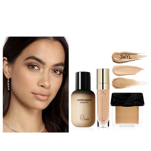 Pudaier Face Foundation Makeup Set Liquid Foundation Cream Matte Foundation Base Face ALL Concealer Cosmetic Professional base