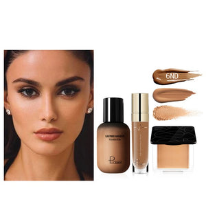 Pudaier Face Foundation Makeup Set Liquid Foundation Cream Matte Foundation Base Face ALL Concealer Cosmetic Professional base