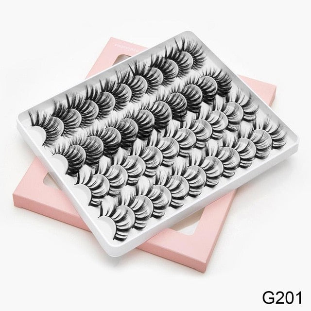 8/20 Pairs 3D Mink Lashes Natural False Eyelashes Dramatic Volume Fake Lashes Makeup Eyelash Extension Silk Handmade Eyelashes