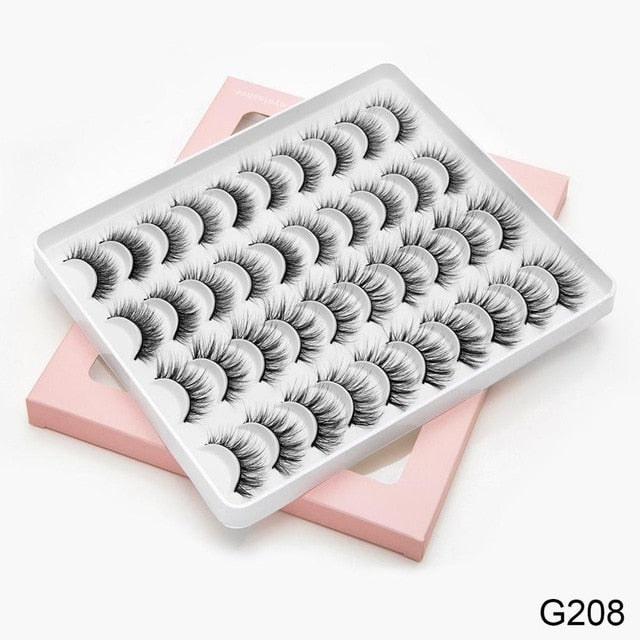 8/20 Pairs 3D Mink Lashes Natural False Eyelashes Dramatic Volume Fake Lashes Makeup Eyelash Extension Silk Handmade Eyelashes