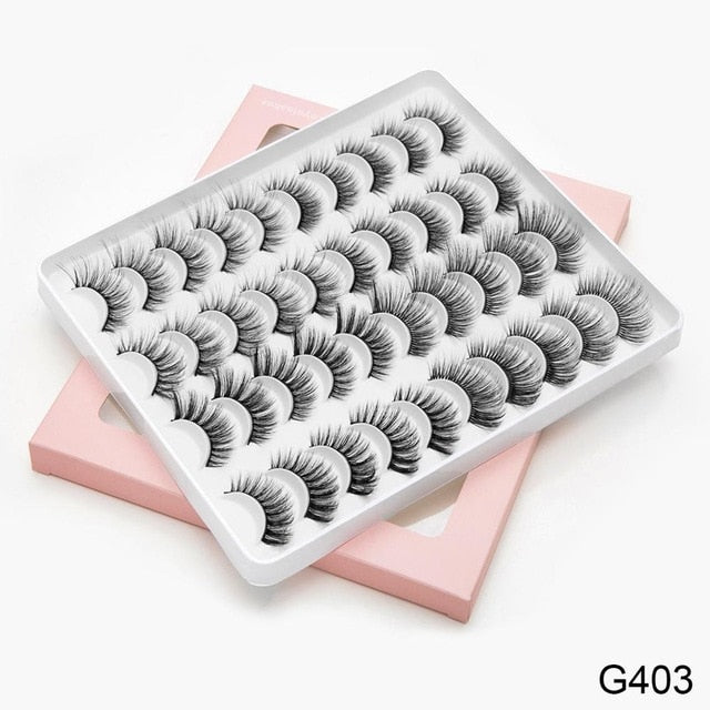 8/20 Pairs 3D Mink Lashes Natural False Eyelashes Dramatic Volume Fake Lashes Makeup Eyelash Extension Silk Handmade Eyelashes