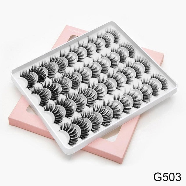 8/20 Pairs 3D Mink Lashes Natural False Eyelashes Dramatic Volume Fake Lashes Makeup Eyelash Extension Silk Handmade Eyelashes