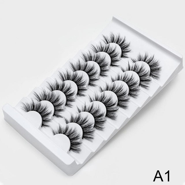 8/20 Pairs 3D Mink Lashes Natural False Eyelashes Dramatic Volume Fake Lashes Makeup Eyelash Extension Silk Handmade Eyelashes