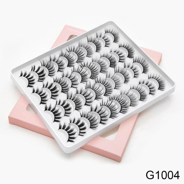 8/20 Pairs 3D Mink Lashes Natural False Eyelashes Dramatic Volume Fake Lashes Makeup Eyelash Extension Silk Handmade Eyelashes