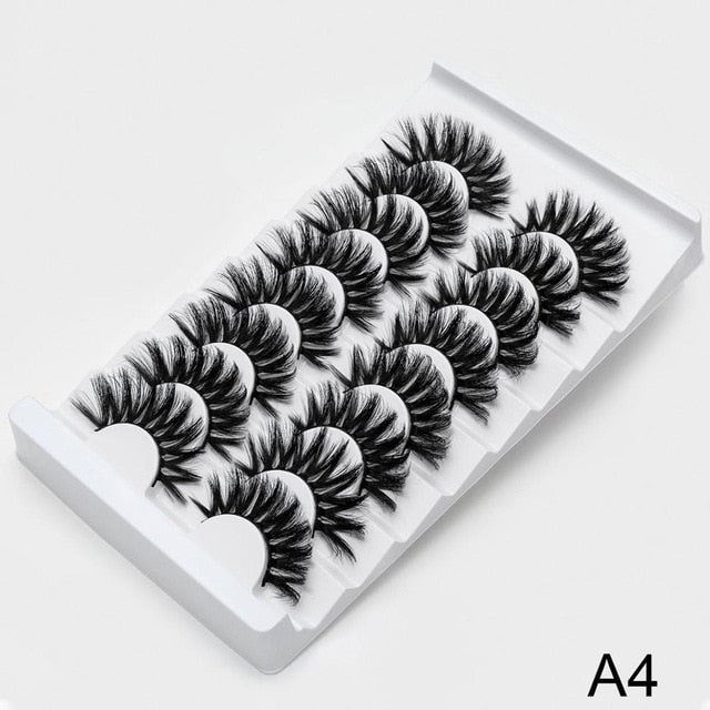 8/20 Pairs 3D Mink Lashes Natural False Eyelashes Dramatic Volume Fake Lashes Makeup Eyelash Extension Silk Handmade Eyelashes