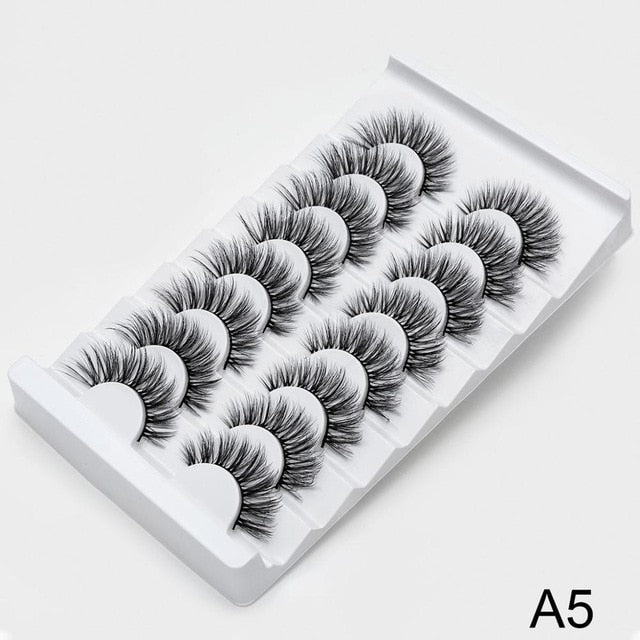 8/20 Pairs 3D Mink Lashes Natural False Eyelashes Dramatic Volume Fake Lashes Makeup Eyelash Extension Silk Handmade Eyelashes