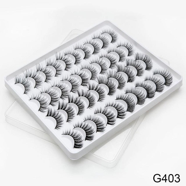 8/20 Pairs 3D Mink Lashes Natural False Eyelashes Dramatic Volume Fake Lashes Makeup Eyelash Extension Silk Handmade Eyelashes