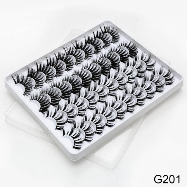 8/20 Pairs 3D Mink Lashes Natural False Eyelashes Dramatic Volume Fake Lashes Makeup Eyelash Extension Silk Handmade Eyelashes