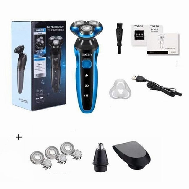 New Electric Shaver Rechargeable Electric Beard Trimmer Shaving Machine for Men Beard Razor Wet-Dry Dual Use Washable