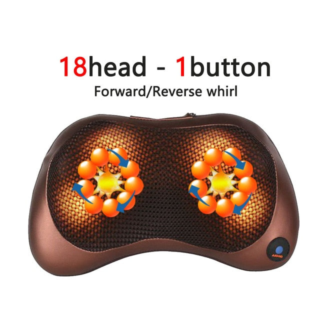 Neck Massager for Neck Massage Pillow Electric Body Massager Head Back Massager for Face Foot Arm Heating Vibrator Car Home Use