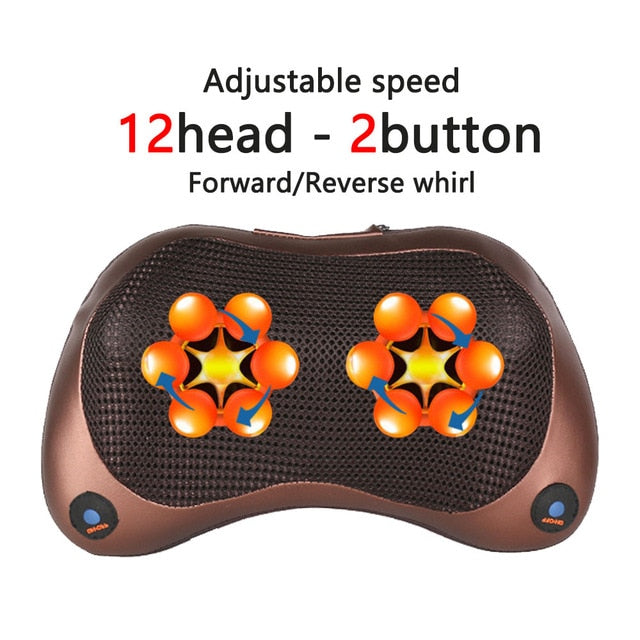 Neck Massager for Neck Massage Pillow Electric Body Massager Head Back Massager for Face Foot Arm Heating Vibrator Car Home Use