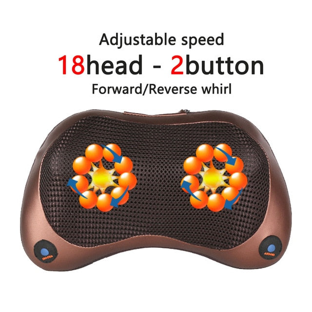 Neck Massager for Neck Massage Pillow Electric Body Massager Head Back Massager for Face Foot Arm Heating Vibrator Car Home Use