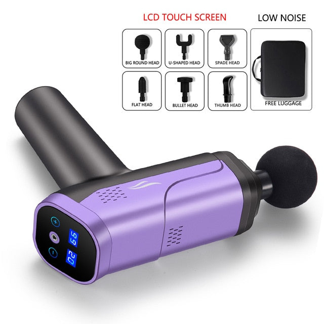 Vibration Electric Massager Gun LCD Monitor Massage Muscle Training Massage Back Face Massager for Neck Slimming Body Massagers