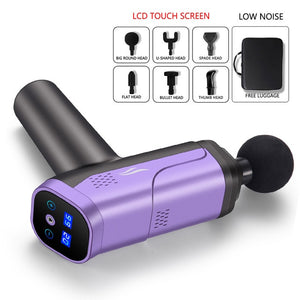 Vibration Electric Massager Gun LCD Monitor Massage Muscle Training Massage Back Face Massager for Neck Slimming Body Massagers