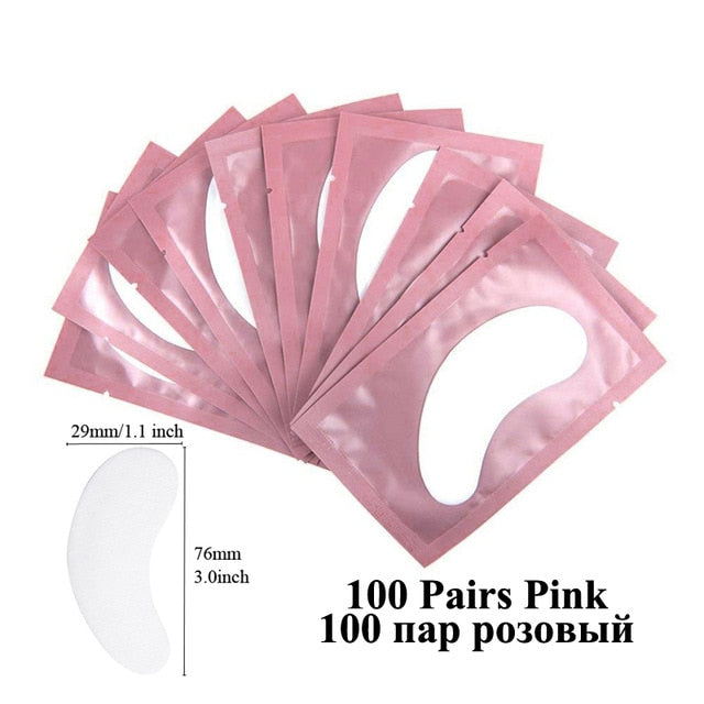 100pairs Eyelash Extension Paper Patches Grafted Eye Stickers 7 Color Eyelash Under Eye Pads Eye Paper Patches Tips Sticker