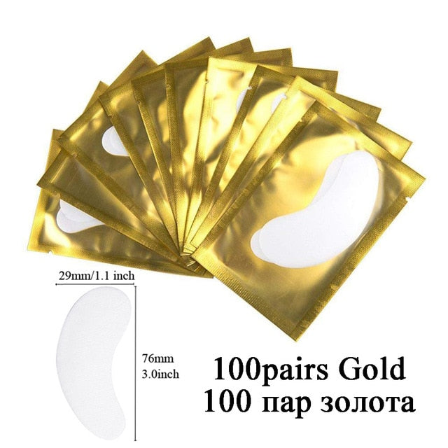 100pairs Eyelash Extension Paper Patches Grafted Eye Stickers 7 Color Eyelash Under Eye Pads Eye Paper Patches Tips Sticker