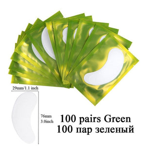 100pairs Eyelash Extension Paper Patches Grafted Eye Stickers 7 Color Eyelash Under Eye Pads Eye Paper Patches Tips Sticker