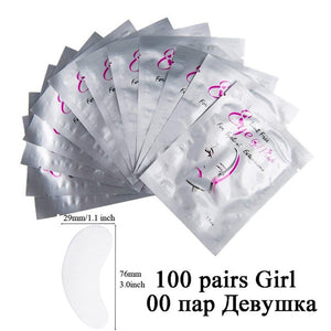 100pairs Eyelash Extension Paper Patches Grafted Eye Stickers 7 Color Eyelash Under Eye Pads Eye Paper Patches Tips Sticker